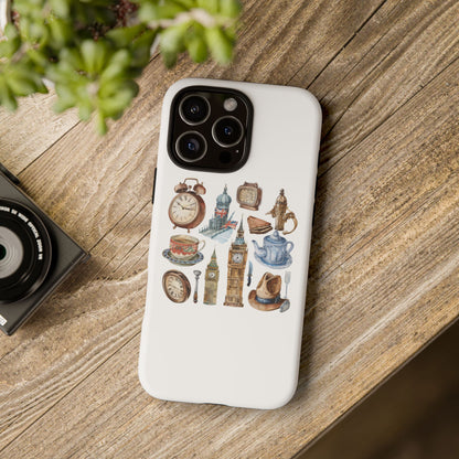 Vintage Illustrative Phone Case, Whimsical Tough Phone Cover, Gifts for Her, Unique Cell Phone Accessory