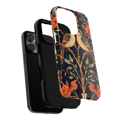 Floral Phone Case – Tough Cases with Bird Design, Unique Gift for Nature Lovers, Stylish Tech Accessory, Phone Cover, Artistic Case