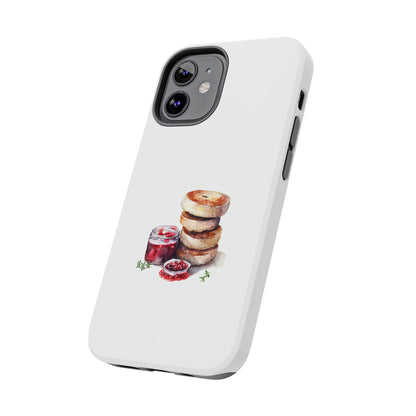 Artistic Bagel & Jam Phone Case - Tough, Durable Design for Food Lovers