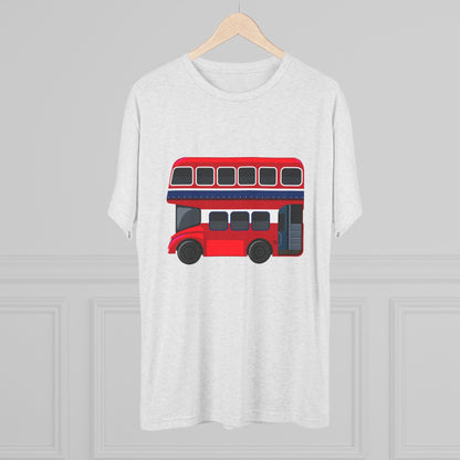 London Transport English Bus - Iconic Red Double-Decker Classy Unisex Tri-Blend Crew Tee
