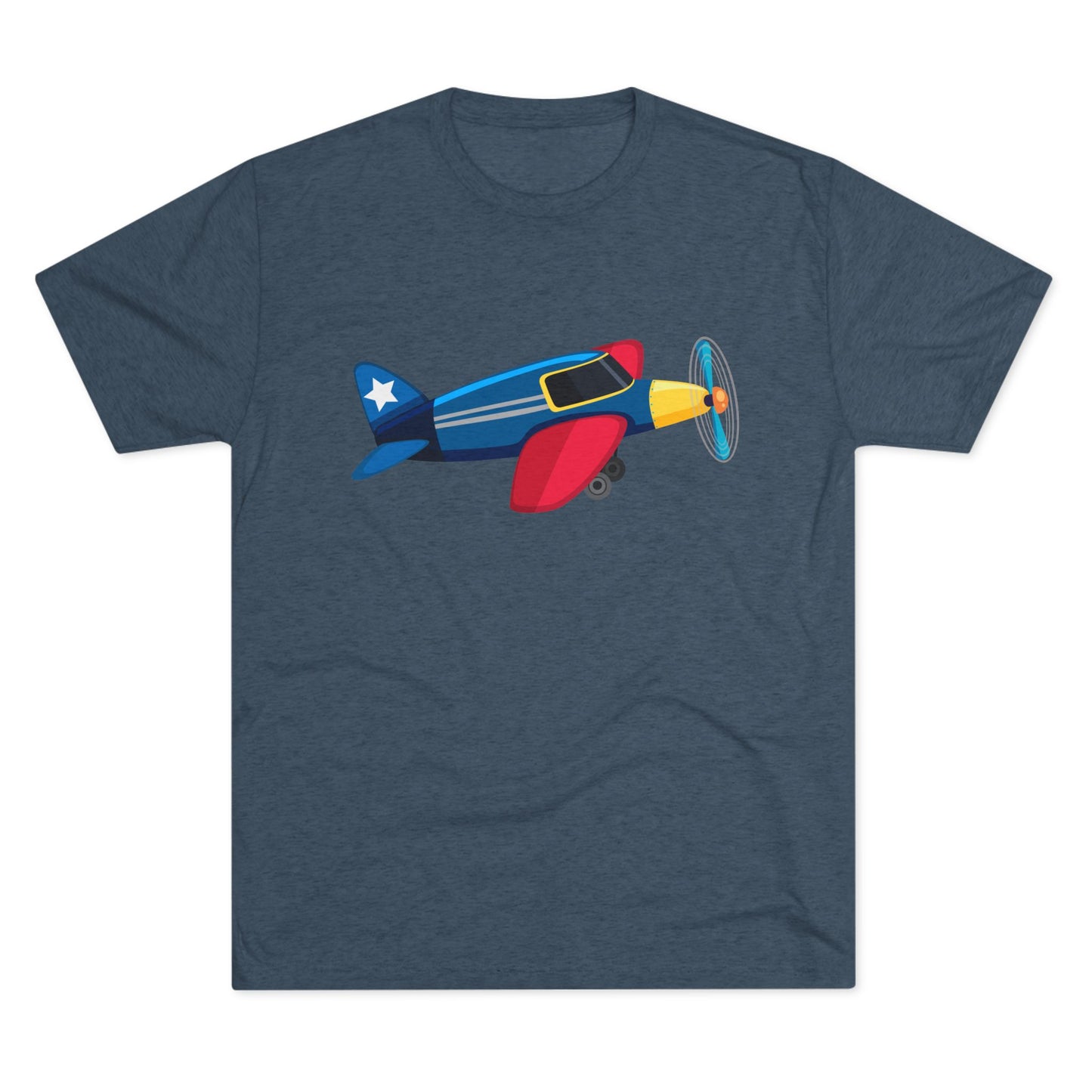 Vintage Airplane Illustration - Retro Aviation Cozy Unisex Tri-Blend Crew Tee