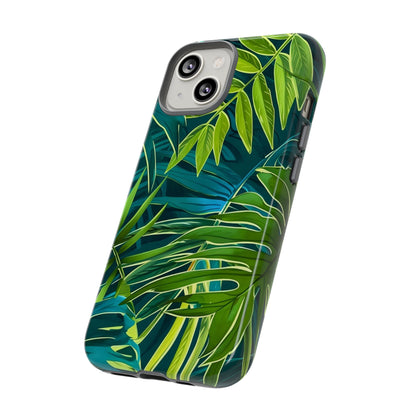Tropical Phone Case - Durable Green Leaf Design, Eco-Friendly Gift, Trendy Accessory, Nature Lover's Case, Summer Vibes