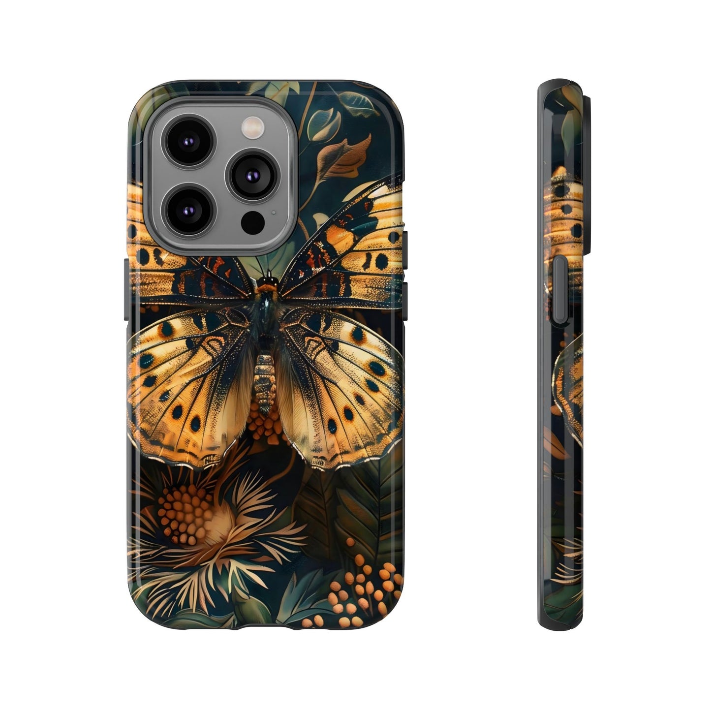 Butterfly Floral Phone Case, Tough Cases, Protective Cover, Unique Gift, Nature Lover, Art Print, Spring Decor