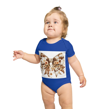 Floral Bow Short Sleeve Baby Bodysuit - Perfect for Newborns and Infants