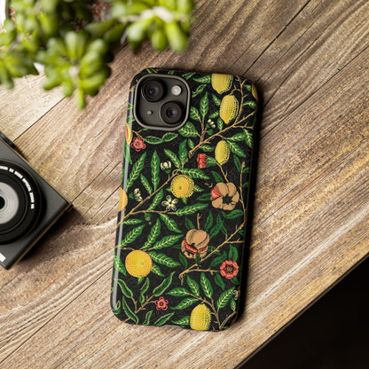 Tough Cases Phone Case, Floral Phone Cover, Tough Phone Protection, Gift for Plant Lovers, Black Background, Eco-Friendly Design