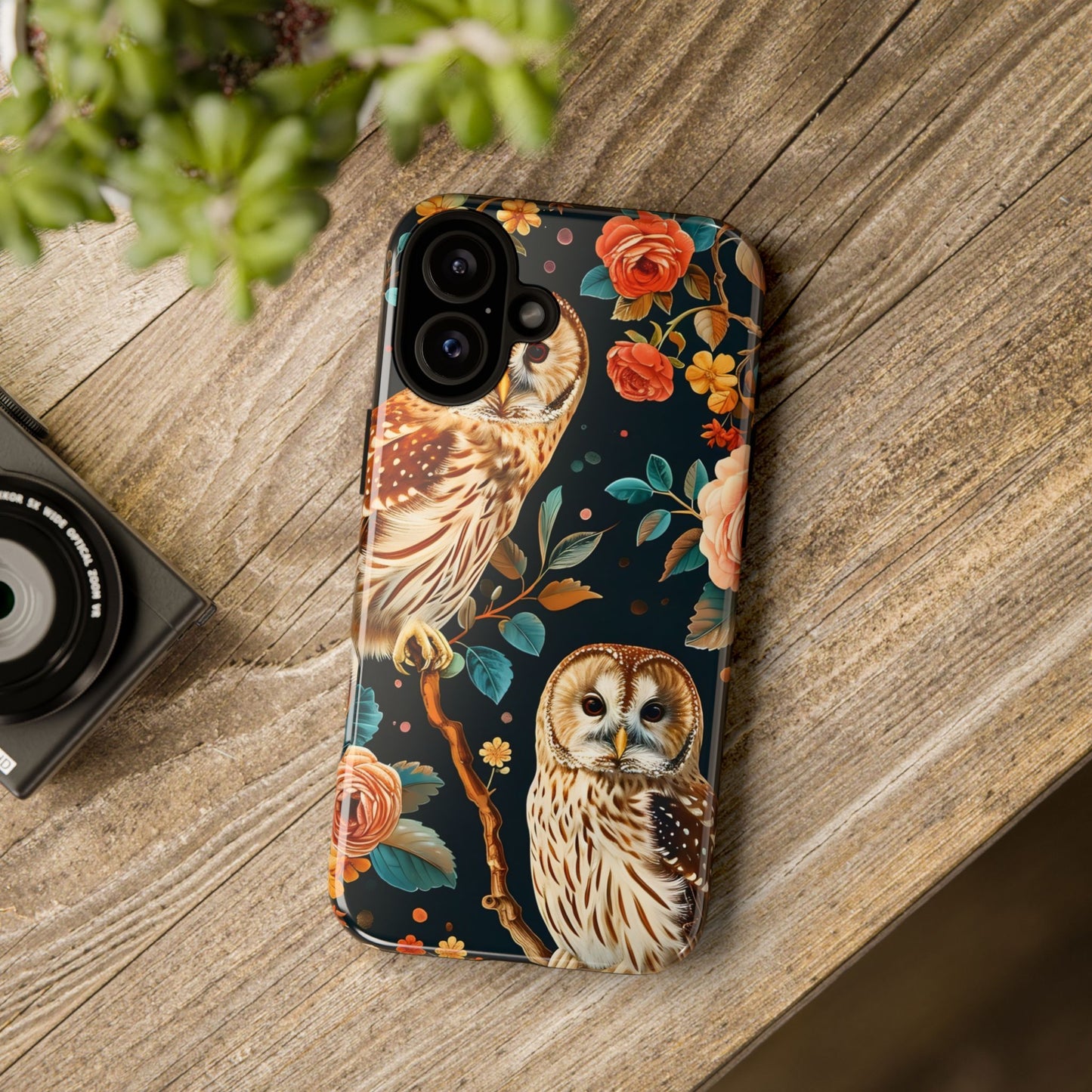 Owl Phone Case with Floral Design, Tough Phone Cover for Nature Lovers, Gift for Bird Enthusiasts, Stylish Protection for Smartphones, [...]
