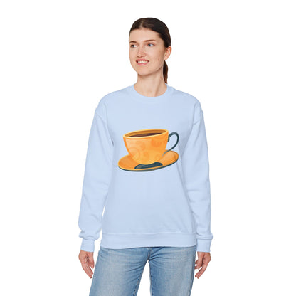 Unisex Heavy Blend™ Crewneck Sweatshirt - Elegant British Tea Cup - Classic Tea Time Style