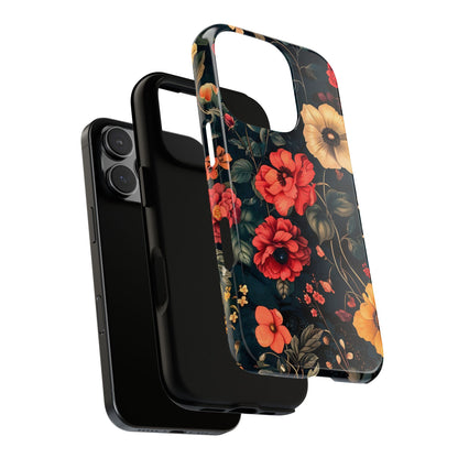 Floral Phone Case, Tough Cases, Flower Motif, Protective Cover, Gift for Her, Floral Design, Spring Accessory