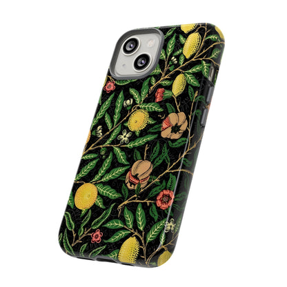 Tough Cases Phone Case, Floral Phone Cover, Tough Phone Protection, Gift for Plant Lovers, Black Background, Eco-Friendly Design