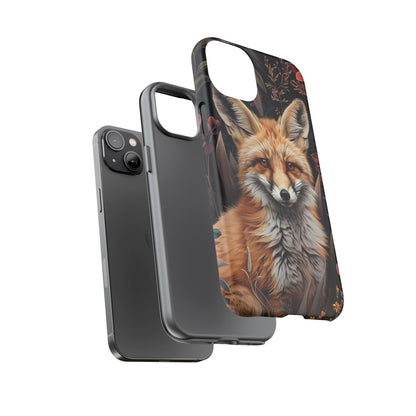 Fox Floral Phone Case, Tough Cases for Animal Lovers, Nature Themed Gift, Cute Phone Cover, Wild Fox Protector