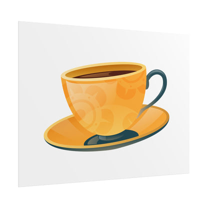Coffee Lovers Rolled Posters, Cute Coffee Art, Kitchen Decor, Coffee Shop Print, Gift for Coffee Enthusiasts