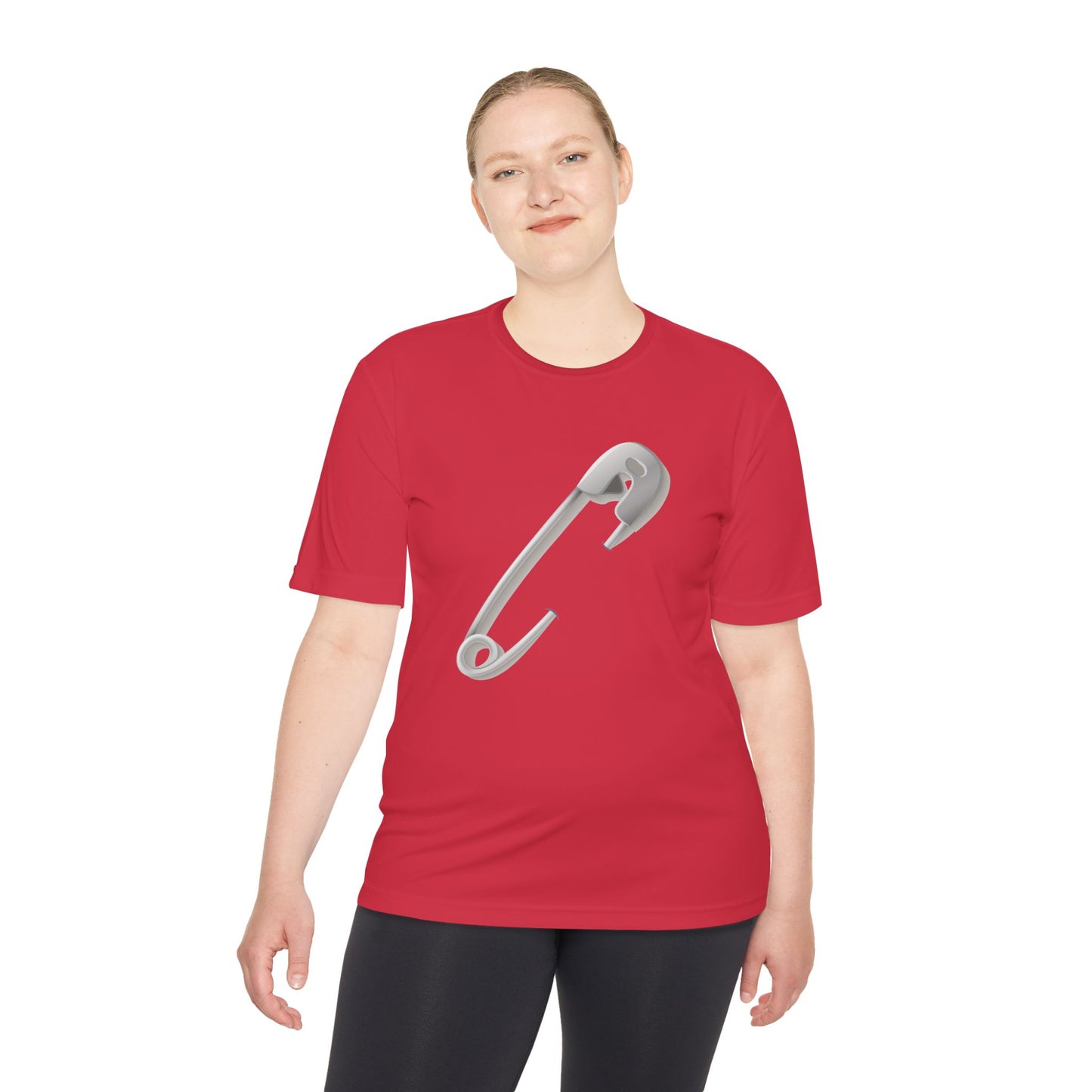 Unisex Moisture Wicking Tee - Minimalist Safety Pin Design Art Print