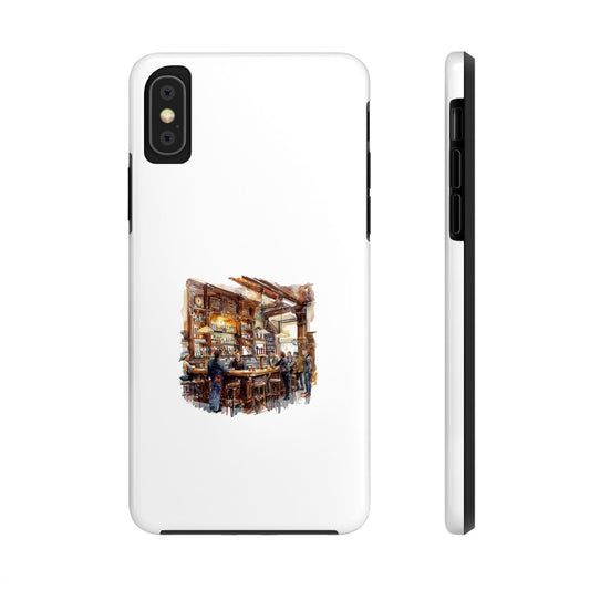 Vintage Pub Scene Tough Phone Case - Durable, Stylish Protection for Bar Lovers