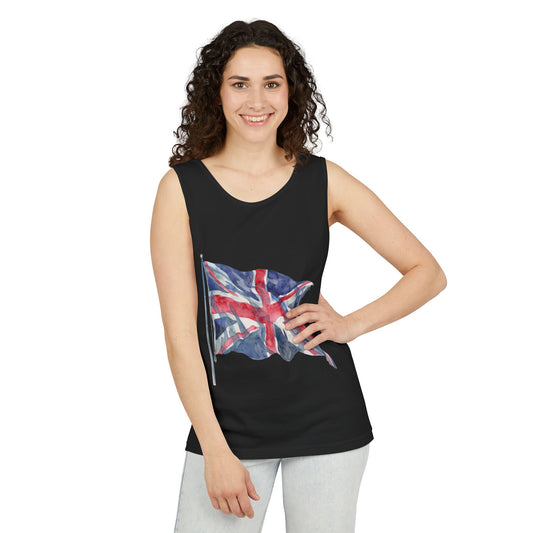 Unisex Garment-Dyed Tank Top - British Flag - Iconic Union Jack Design