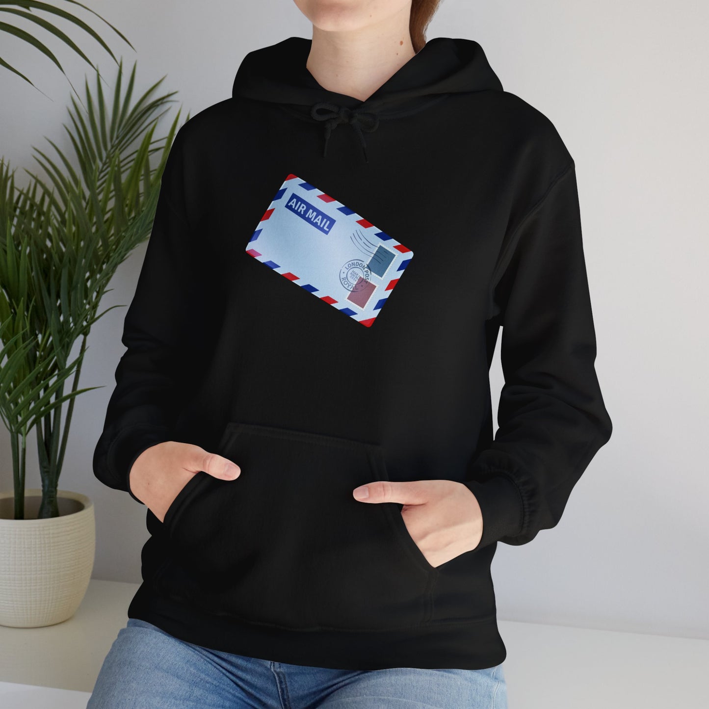 Unisex Heavy Blend™ Hooded Sweatshirt - Vintage British Air Mail - Classic Postal