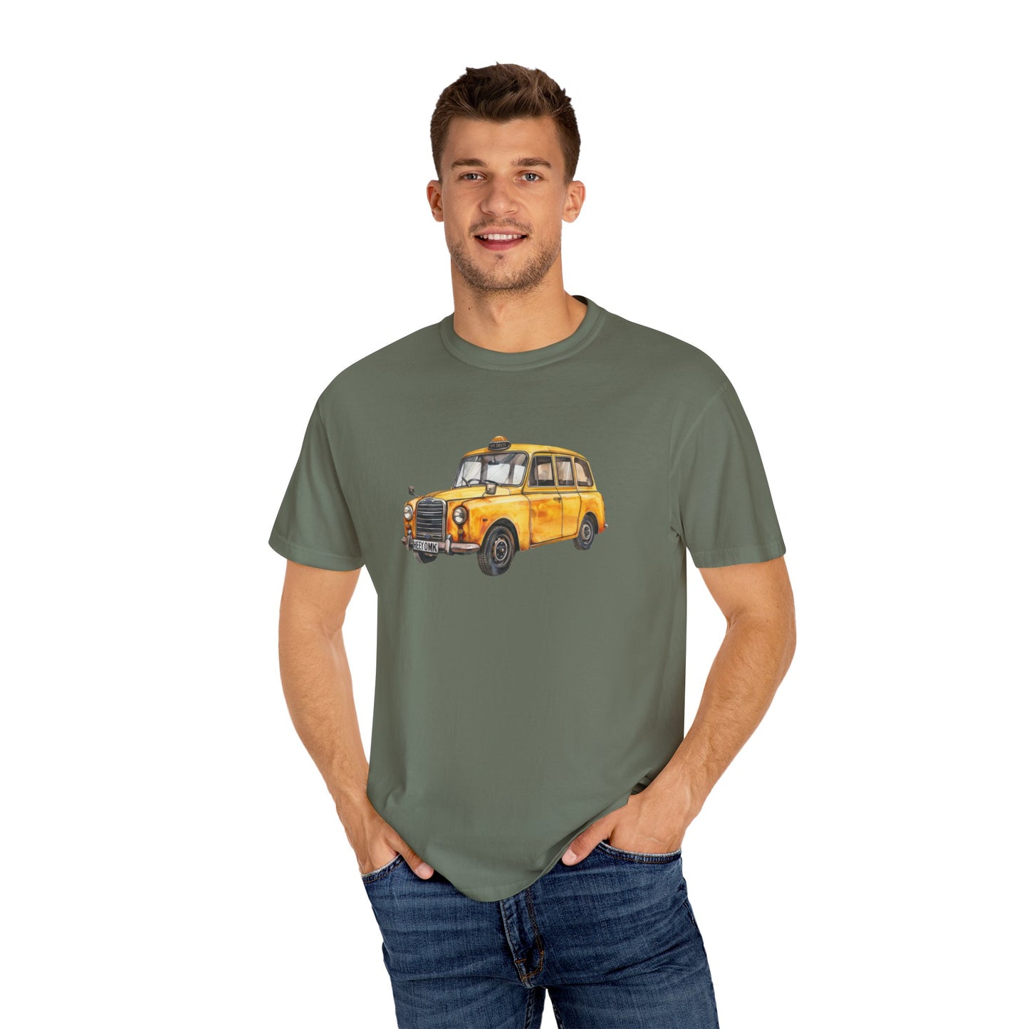 Unisex Garment-Dyed T-shirt - Elegant British Vintage Car
