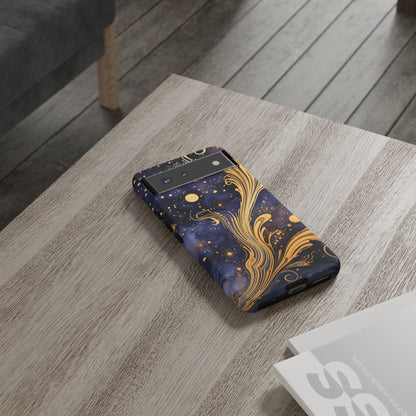 Elegant Floral Phone Case, Tough Cases for Women, Artistic Galaxy Design, Phone Cover for Cosmic Lovers, Unique Gift Idea