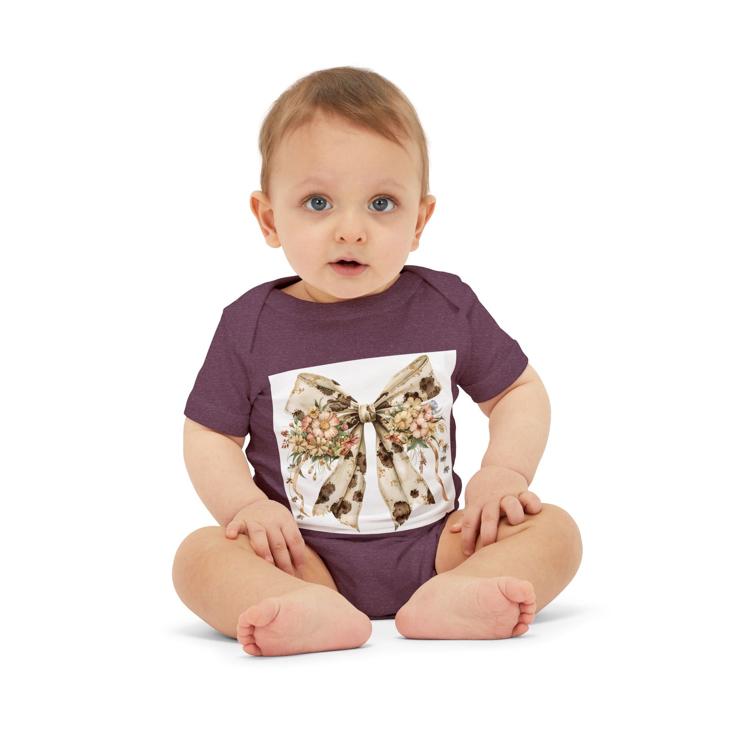 Floral Bow Infant One Piece - Cute Baby Bodysuit for Newborns