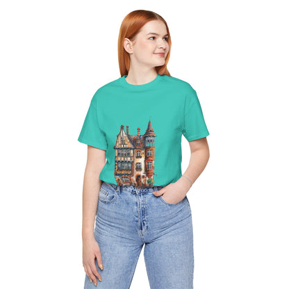 Unisex Jersey Short Sleeve Tee - Countryside Charm - The Classic British Village House