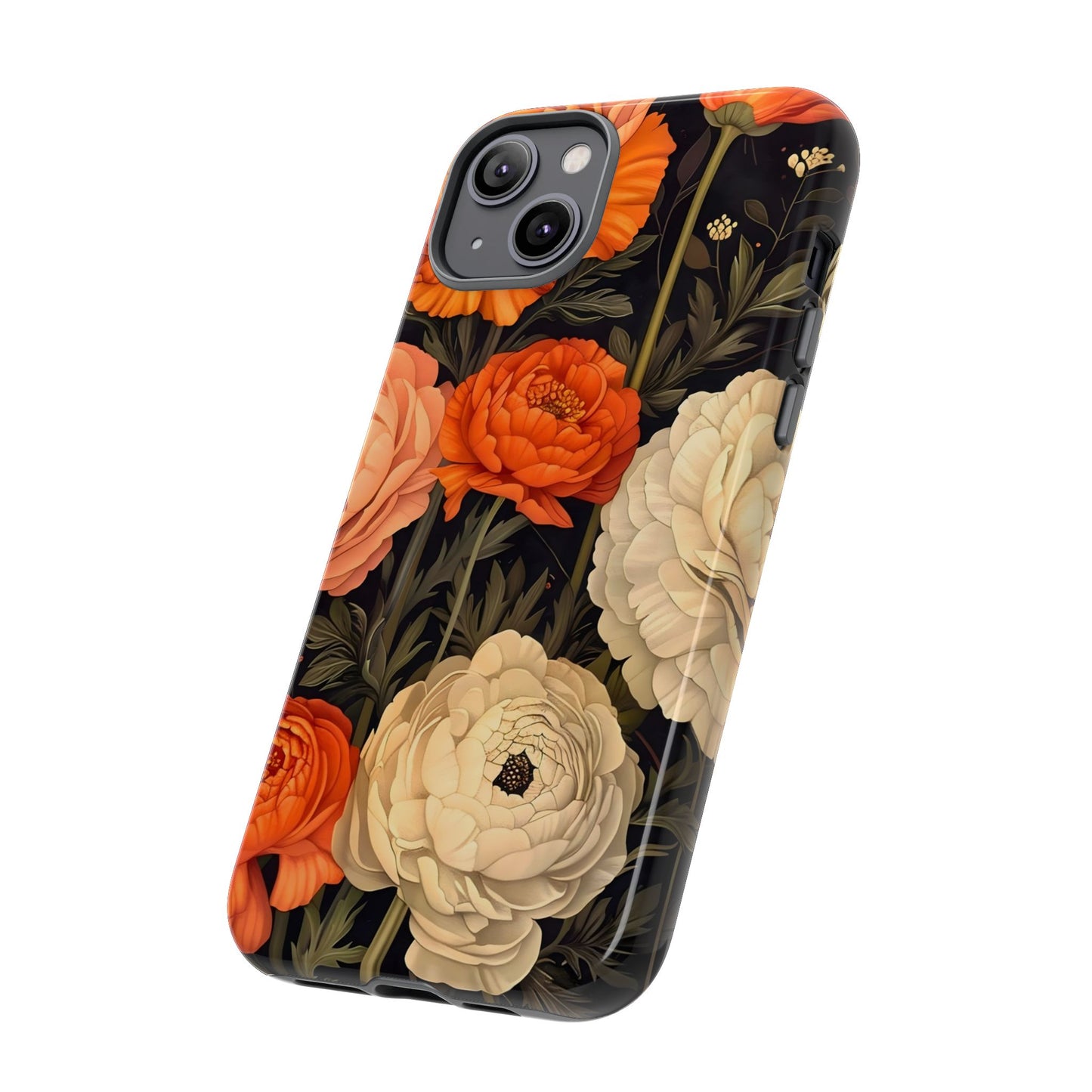Floral Phone Case with Tough Protection, Blooming Ranunculus Design, Durable Cover, Gift for Flower Lovers, Eco-Friendly Phone Accessory
