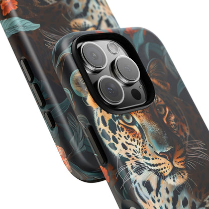 Wildlife Phone Case with Leopard Design | Tough Cases, Animal Prints, Floral Phone Cover, Gift for Nature Lovers, Unique Phone Accessories