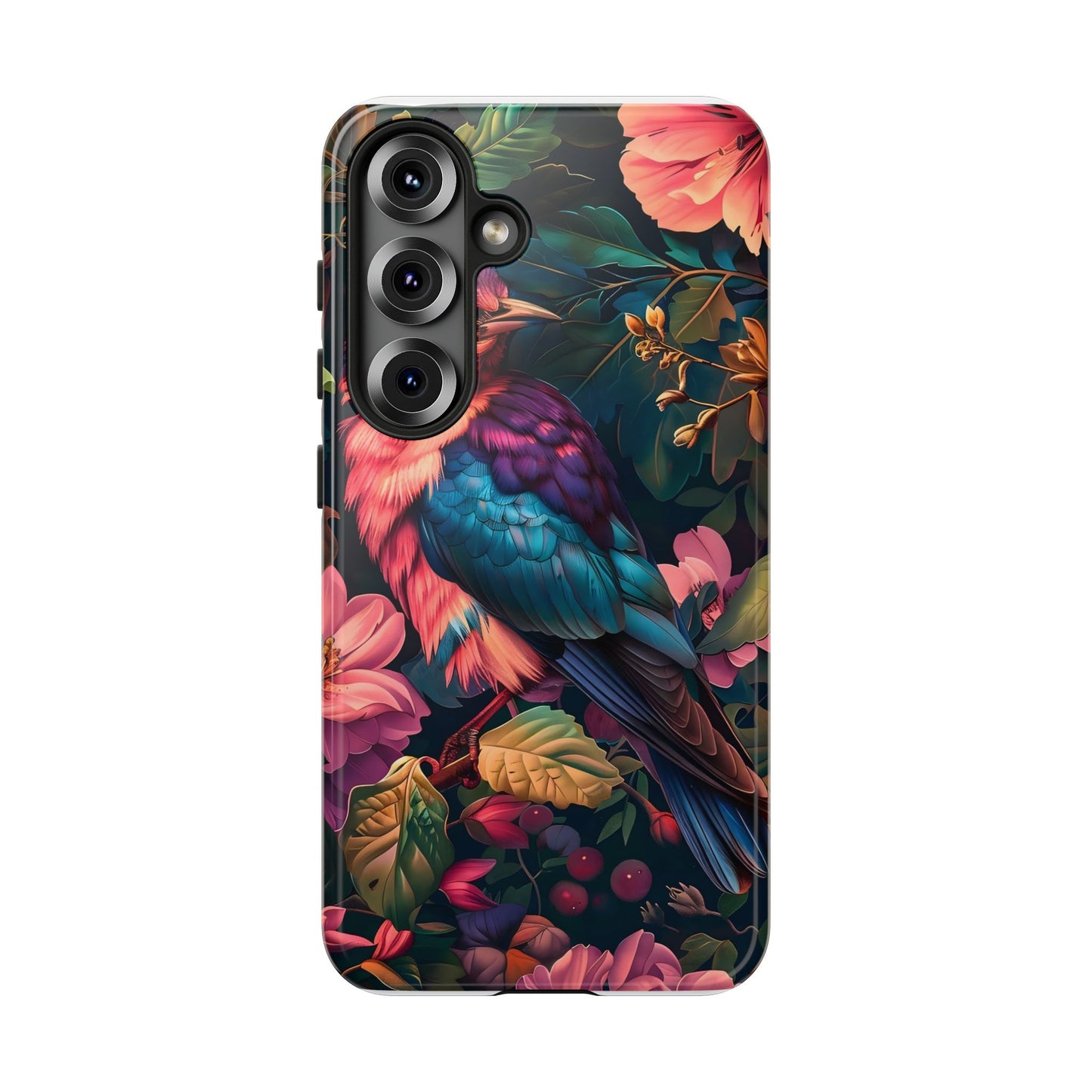 Tough Cases: Vibrant Tropical Bird Phone Case, Floral Smartphone Cover, Nature Lover Gift, Boho Phone Accessory, Cute Bird Case