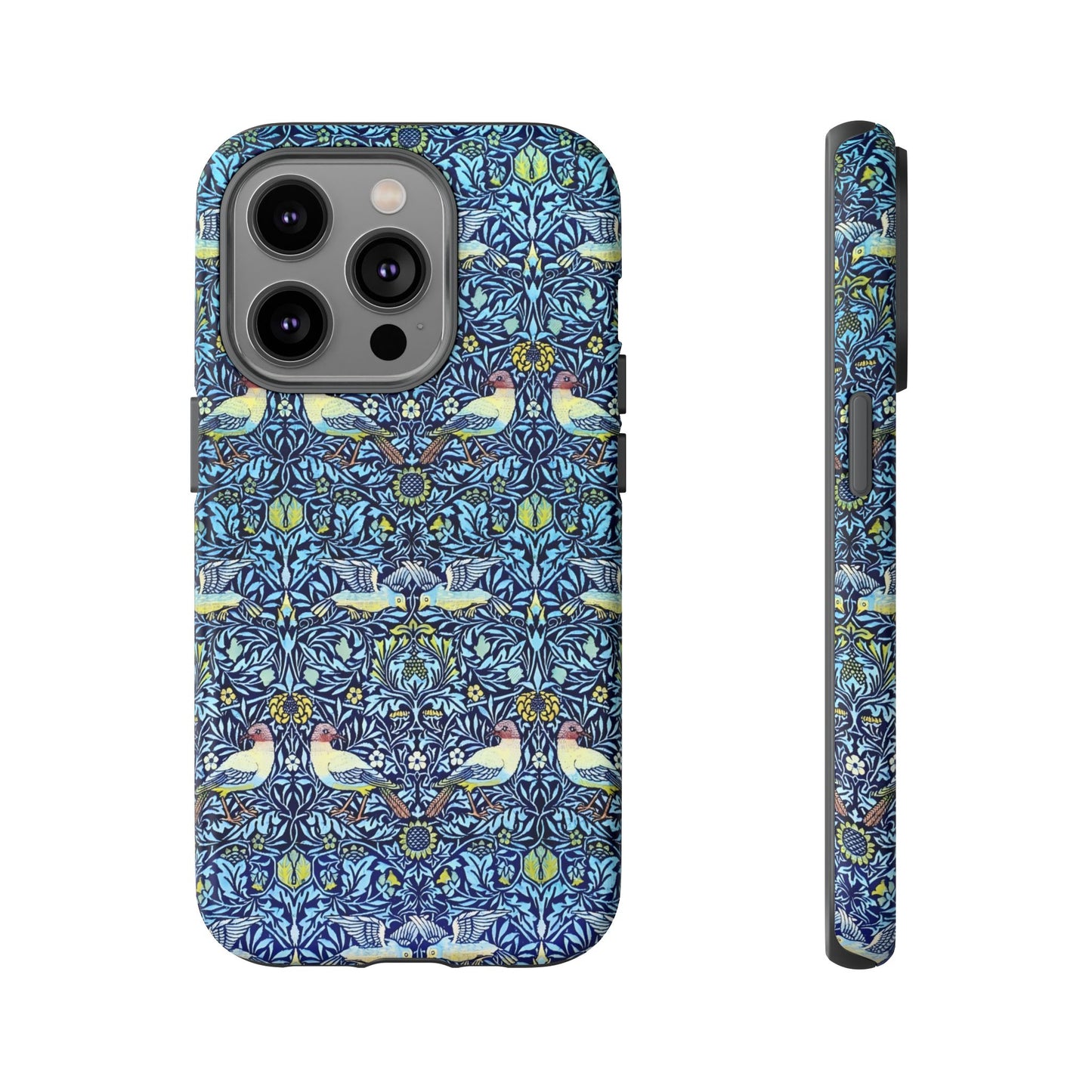 Bird and Floral Pattern Phone Case, Tough Cases, Gift for Nature Lovers, Eco-friendly, Custom Phone Accessories, All-Occasion