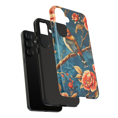Bird & Floral Phone Case, Tough Cases for Nature Lovers, Gift for Her, Customizable Design, Vibrant Tech Accessories
