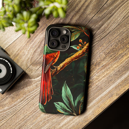 Tough Cases for Nature Lovers, Tropical Bird Phone Case, Eco-Friendly Cover, Gift for Bird Watchers, Vibrant Floral Design
