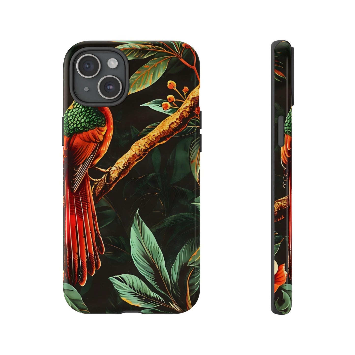 Tough Cases for Nature Lovers, Tropical Bird Phone Case, Eco-Friendly Cover, Gift for Bird Watchers, Vibrant Floral Design