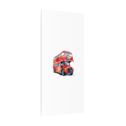 London Red Double-Decker Bus Art Canvas Print, Wall Decor for Travel Lovers, Home Office Gift, Unique Artwork for All Occasions