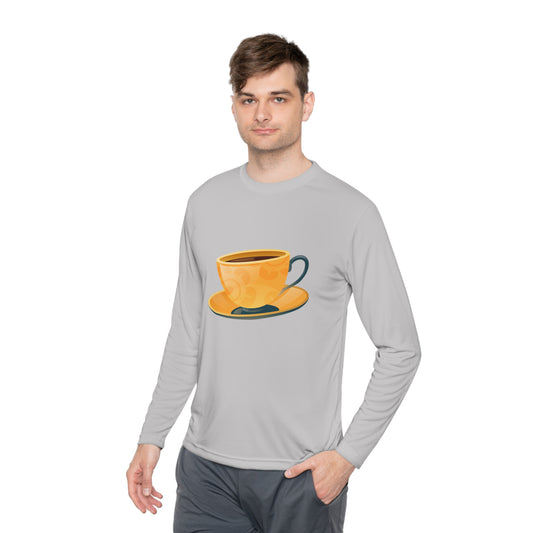 Unisex Lightweight Long Sleeve Tee - Elegant British Tea Cup - Classic Tea Time Style