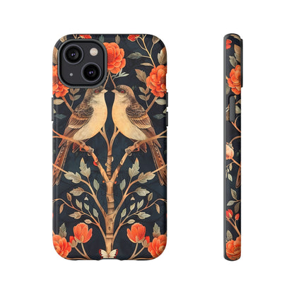 Floral Phone Case – Tough Cases with Bird Design, Unique Gift for Nature Lovers, Stylish Tech Accessory, Phone Cover, Artistic Case