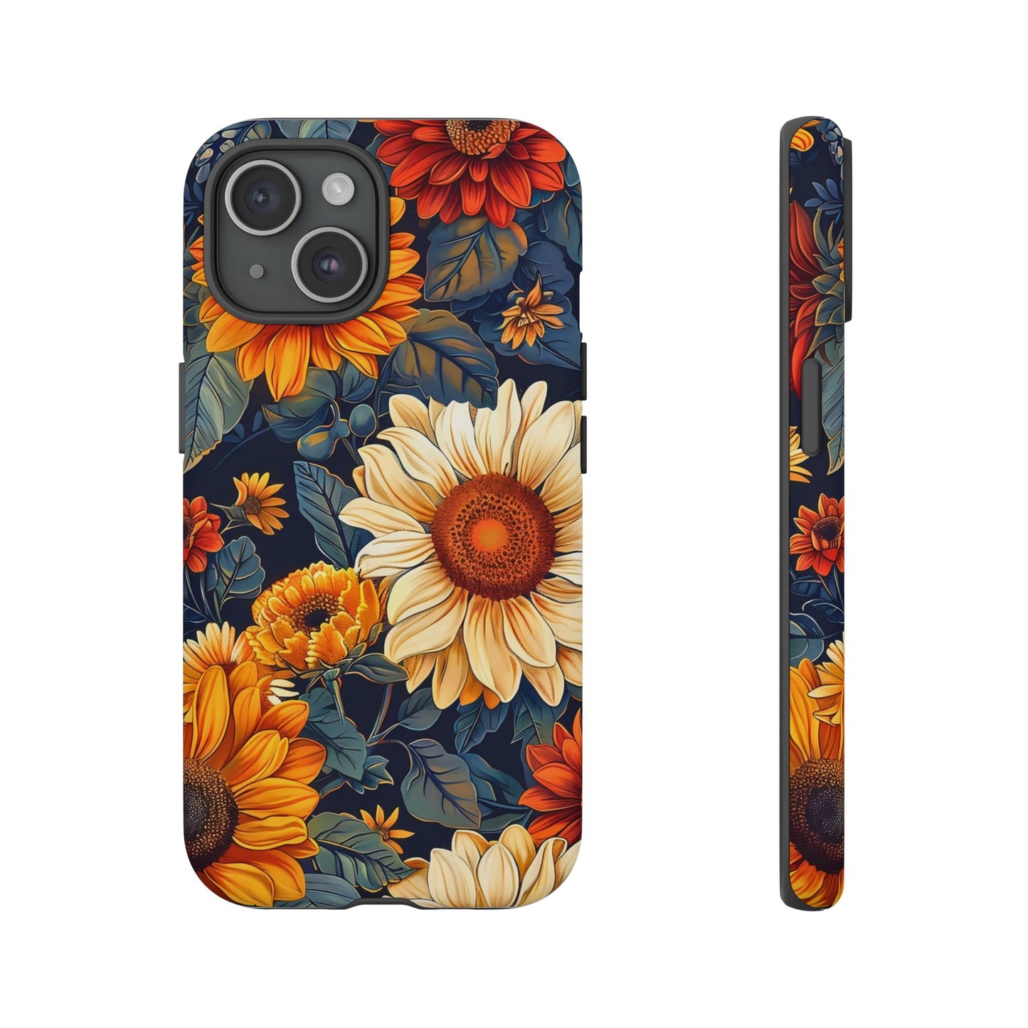 Floral Tough Phone Case | Sunflower Design, iPhone Cover, Protective Case, Gifts for Her, Floral Phone Accessory