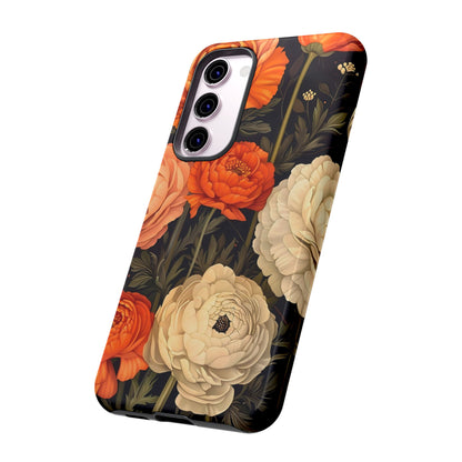 Floral Phone Case with Tough Protection, Blooming Ranunculus Design, Durable Cover, Gift for Flower Lovers, Eco-Friendly Phone Accessory