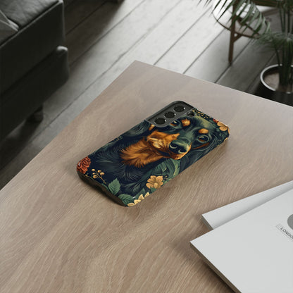 Dachshund Phone Case, Floral Pet Phone Cover, Dog Lover Gift, Tough Phone Case, Custom Dachshund Design, Unique Dog Owner Accessory