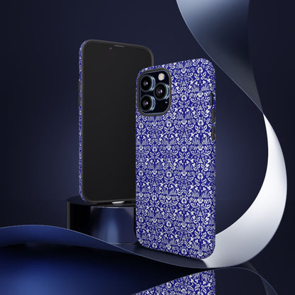 Elegant Floral Phone Case - Tough Cases, Blue Floral Design, Stylish Phone Accessory, Unique Gift, Modern Tech Protection