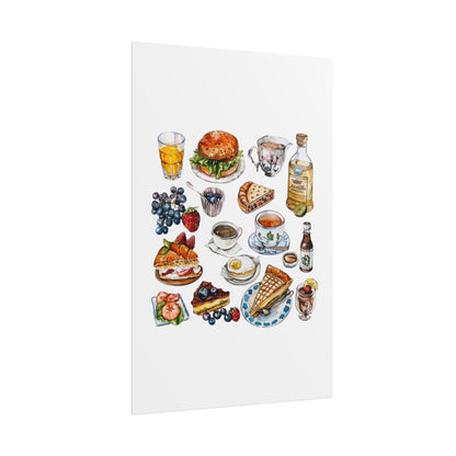 Foodie Wall Art Print, Kitchen Decor, Gourmet Food Poster, Culinary Art for Food Lovers, Cafe Aesthetic Home Decor