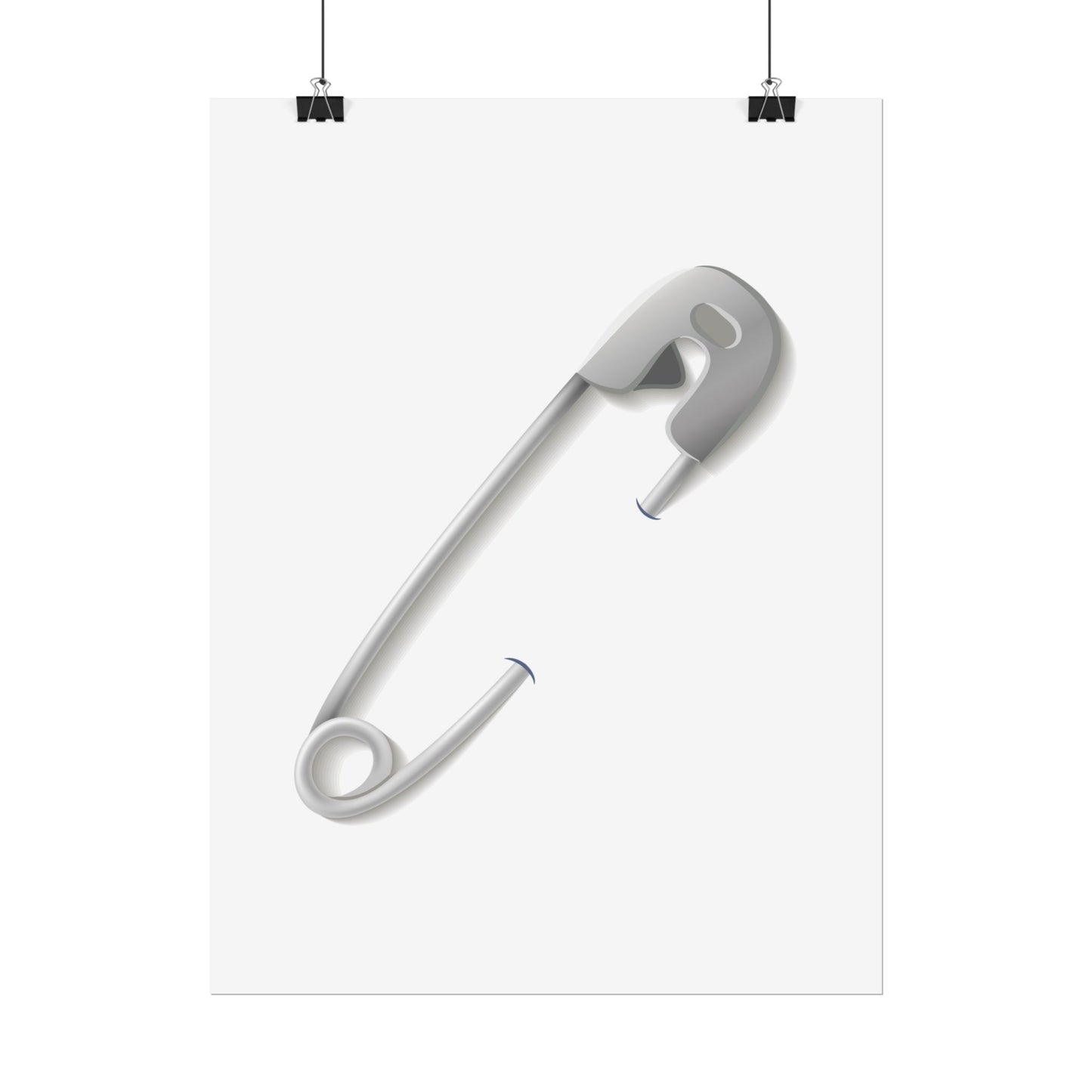 Minimalist Safety Pin Wall Art, Modern Decor, Unique Gift, Home Aesthetic, Art Print, Rolled Poster, Contemporary Interior Design