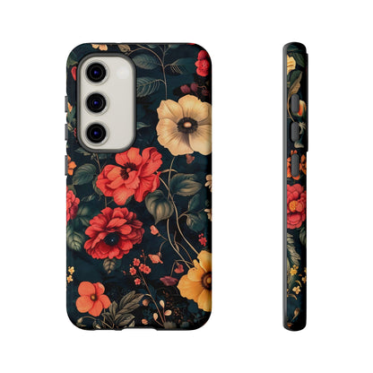 Floral Phone Case, Tough Cases, Flower Motif, Protective Cover, Gift for Her, Floral Design, Spring Accessory