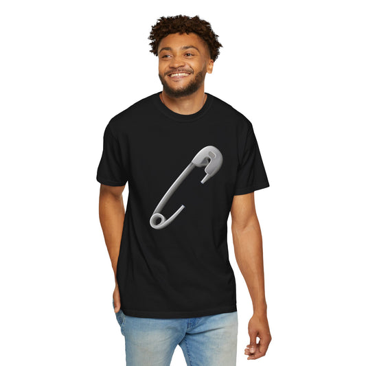 Unisex Garment-Dyed T-shirt - Elegant Minimalist Safety Pin Design