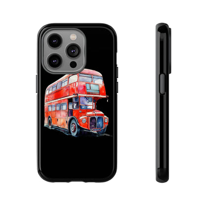 London Bus Phone Case, Tough iPhone Cover, Unique Gift for Travelers, Vintage Style Accessories, Holiday Present Idea