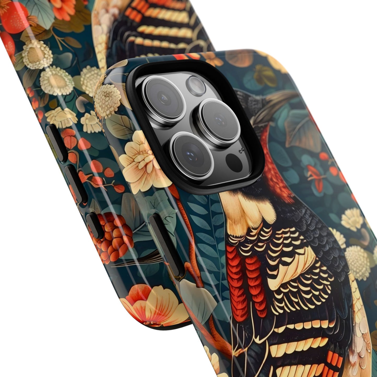 Nature-Inspired Phone Case with Floral Art, Tough Phone Cover, Protective Case, Gift for Nature Lovers, Unique Phone Accessory
