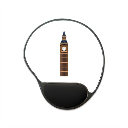 Mouse Pad with Wrist Rest - London Big Ben Design, Office Accessory, Ergonomic Support, Gamer Gift, Desk Decor