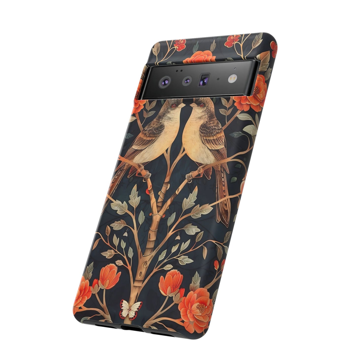 Floral Phone Case – Tough Cases with Bird Design, Unique Gift for Nature Lovers, Stylish Tech Accessory, Phone Cover, Artistic Case