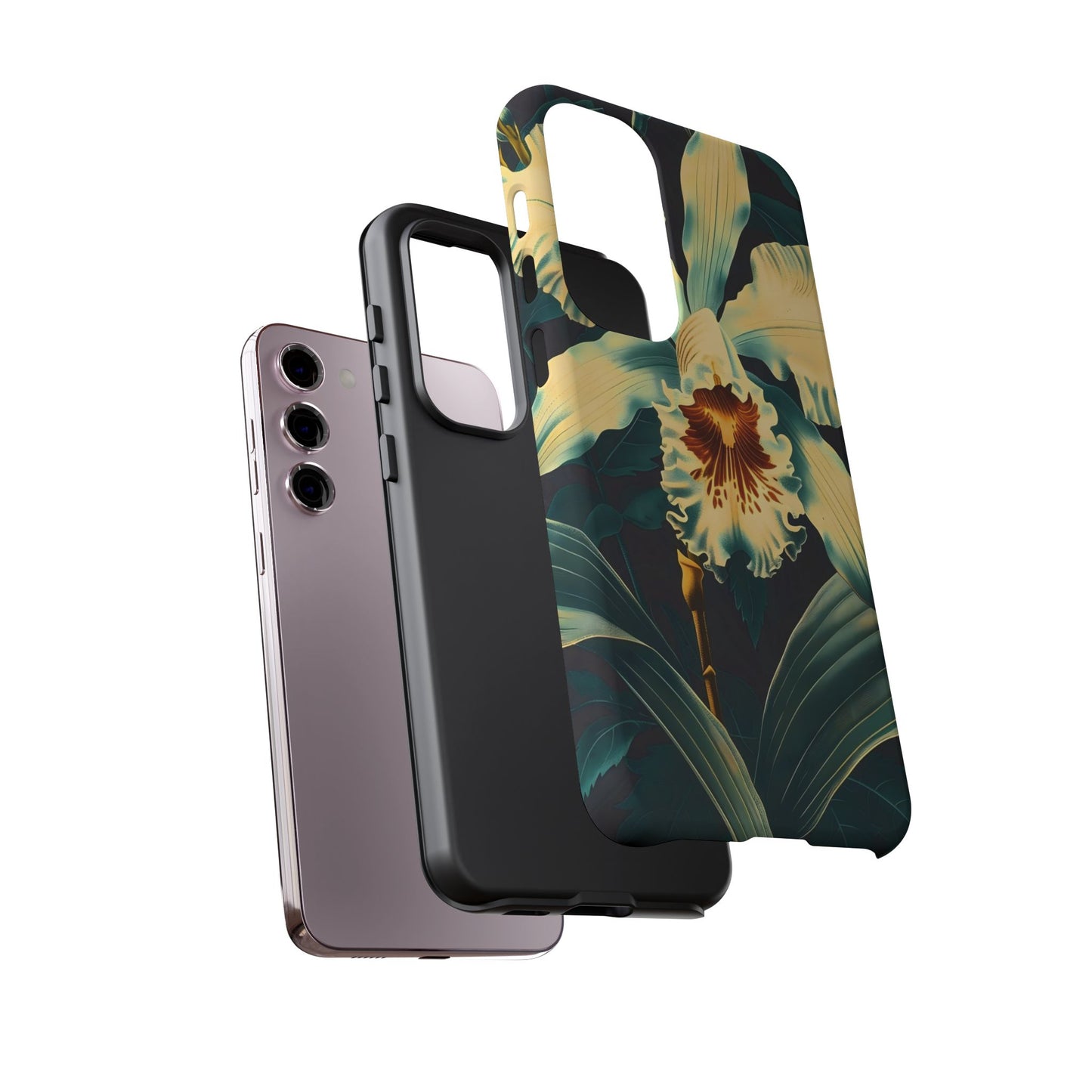 Floral Phone Case - Tough Cases with Orchid Design, Durable Smartphone Cover for Nature Lovers, Floral Gift for Her, Botanical [...]