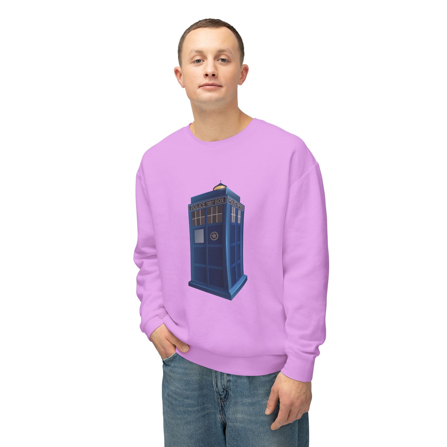 Unisex Lightweight Crewneck Sweatshirt - British Police Public Call Box