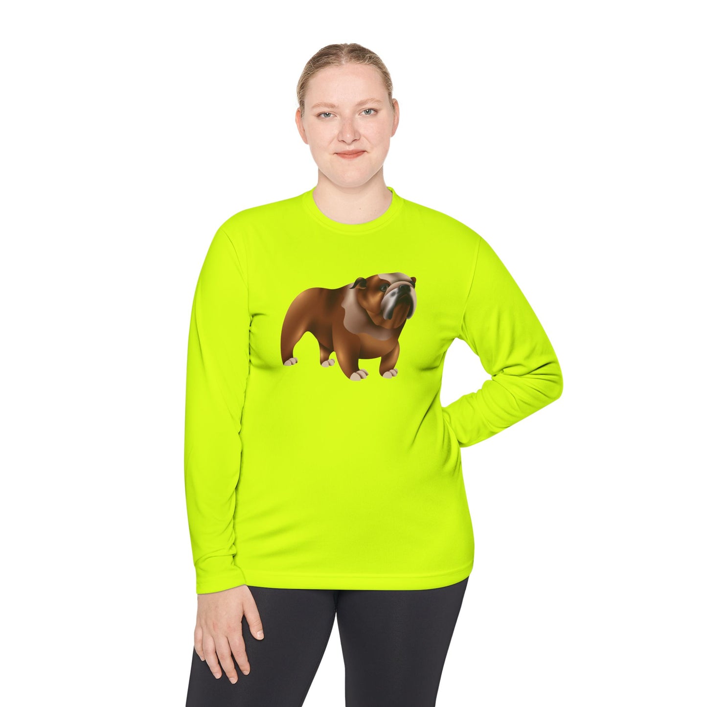 Unisex Lightweight Long Sleeve Tee - Bulldog Graphic
