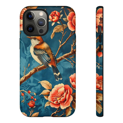 Bird & Floral Phone Case, Tough Cases for Nature Lovers, Gift for Her, Customizable Design, Vibrant Tech Accessories