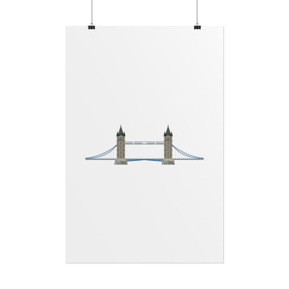 Tower Bridge Rolled Poster, London City Decor, Wall Art, Gift for Travelers, Home Aesthetic, UK Wall Art